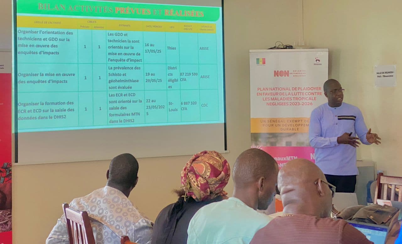 AM2NTD fellows present Schistosomiasis preliminary modelling outputs to Senegal Ministry of Health